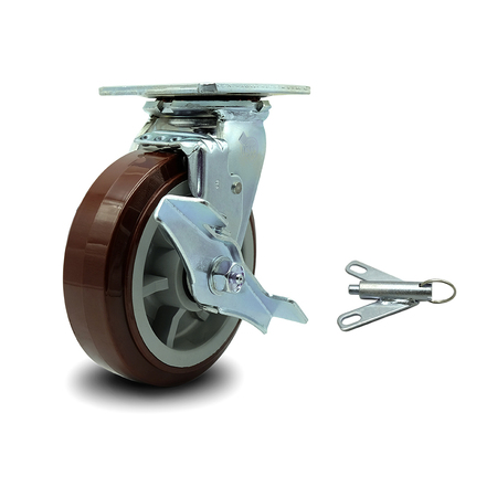 SERVICE CASTER Greenlee Swivel Caster with Brake & Bolt-On Swivel Lock – MA6065 GMX Cart – SCC GRE-SCC-30CS620-PPUR-TLB-BSL